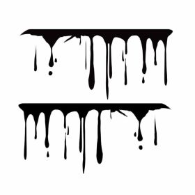 One Pair Car Scratch Stickers Simulated Blood Dripping Scary Stickers Headlights Taillights Decals; Black