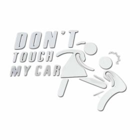 2 Pcs Don't Touch My Car Funny Car Decals Decorative Car Stickers Window Stickers for Women; White