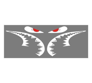 Cool Shark Sticker for Moto Bike Bicycle Laptop DIY Decorative Sticker Decal - White Red