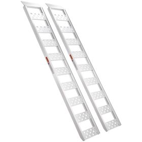 VEVOR Aluminum Ramps, 1250lbs, Straight Ramp with Treads and Load Straps, Portable Loading Ramp for Motorcycles, ATVs, Trucks, Lawn Mower, Dirt B