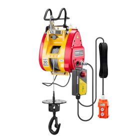 2-in-1 Portable Electric Hoist Winch 1100LBS Wired/Wireless Remote Control