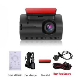 HD Car Video Recorder 2 Lens Hidden Car Driving Dash Cam 3.0inch IPS Camera Recorder Night Vision G-sensor Loop Recording Dvr (Color Name: front and rear, Sd Card Memory: nan)