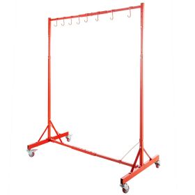 VEVOR Painting Rack 5ft-7ft Adjustable Height, Automotive Paint Stand 8 Hooks, Auto Body Stand for Hoods Doors (Default: Default)