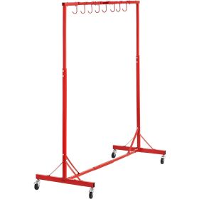 Newly Upgraded!VEVOR Painting Rack Adjustable Paint Hanger 8 Hooks Auto Body Painting Stand (Color: Red)